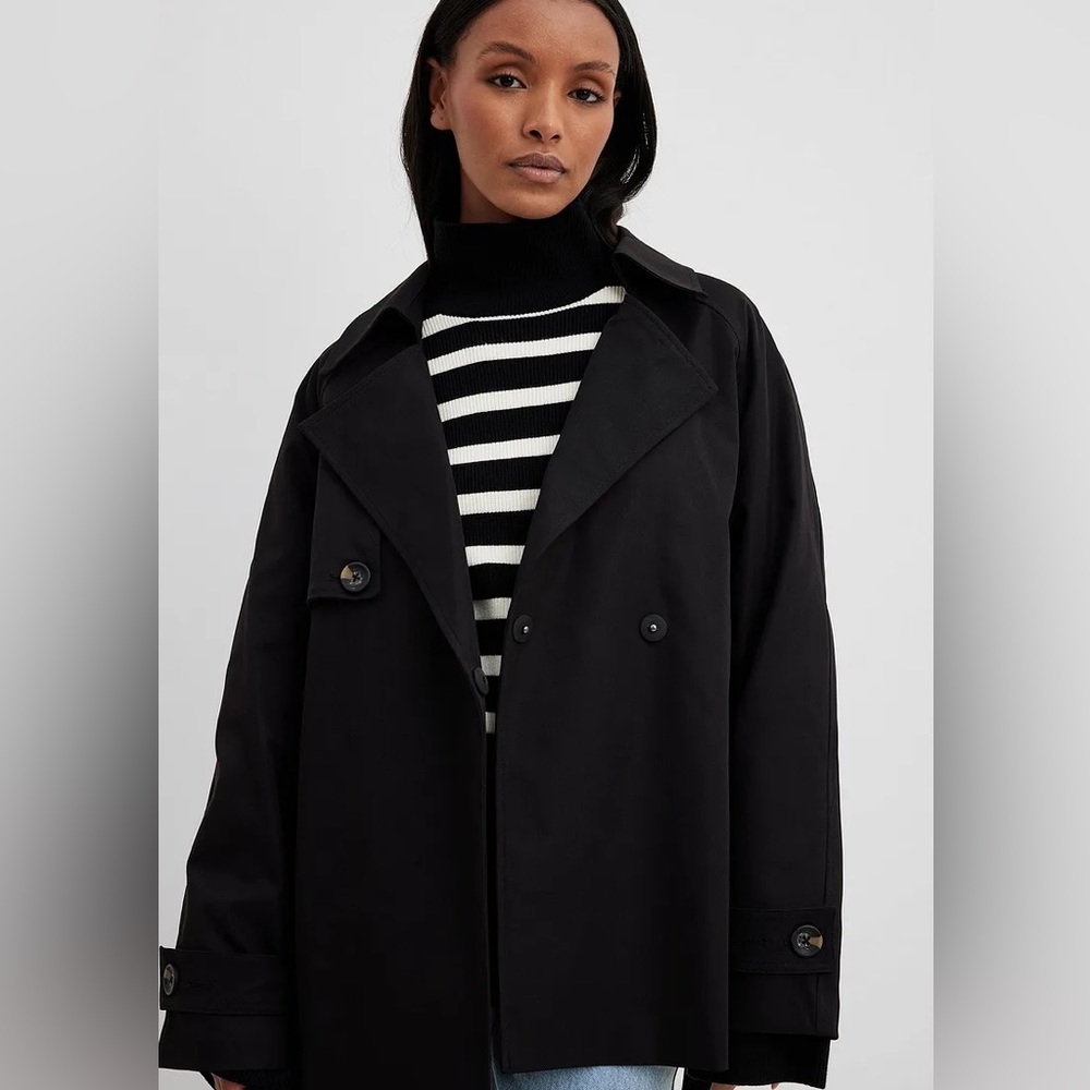 NA-KD black Short Trenchcoat
